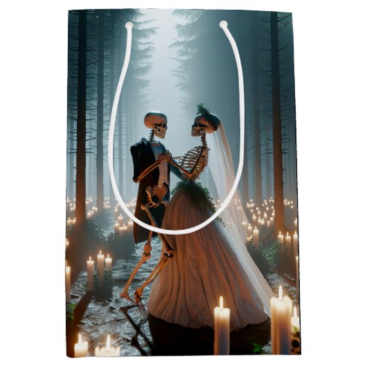 ハロウィーンブライドアンドグルーマー踊り ミディアムペーパーバッグ (正面)