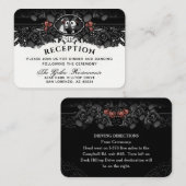 ハロウィーンブライド&グルームスケルトンズ結婚披露宴エン エンクロージャーカード (正面/裏面)
