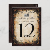 ハロウィーンブラウンゴシック対応テーブル番号カード ポストカード (正面/裏面)