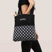 ハロウィーンブラックかわいい白い幽霊たち名 トートバッグ (クローズアップ)