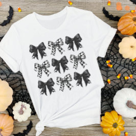 ハロウィーンブラックがチェックした弓ダークコケット Tシャツ