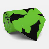 ハロウィーンブラックこうもりのクール緑の不気味なパターン ネクタイ (ロール)
