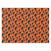 ハロウィーンブラックこうもりオレンジスポクールーク柄 テーブルクロス (正面(横))