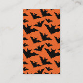 ハロウィーンブラックこうもりオレンジスポクールーク柄 名刺 (正面)