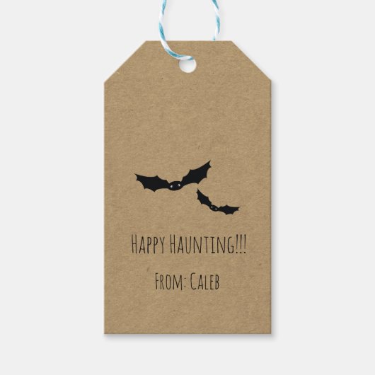 ハロウィーンブラックこうもりクラフト衣装パーティーの好意 ギフトタグ (正面)