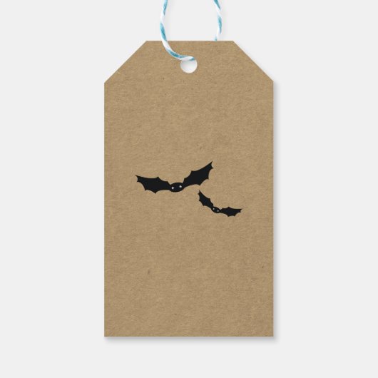 ハロウィーンブラックこうもりクラフト衣装パーティーの好意 ギフトタグ (裏面)