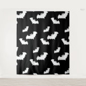 ハロウィーンブラックこうもりパタ不気味ーン怖 タペストリー (正面)