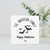 ハロウィーンブラックこうもりパーソナライズされたの名前の年 シーズンカード (スタンド正面)