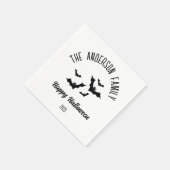 ハロウィーンブラックこうもりパーソナライズされたの名前の年 スタンダードカクテルナプキン (角)