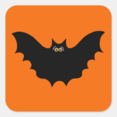 ハロウィーンブラックこうもりパープルエプロン スクエアシール (正面)