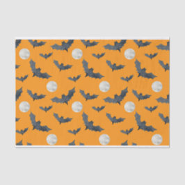 ハロウィーンブラックこうもり&フルムーン付きオレンジ 薄葉紙
