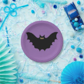 ハロウィーンブラックこうもり ペーパープレート (パーティー)