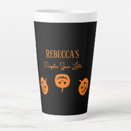 ハロウィーンブラックとオレンジカボチャのスパイスラテマグ カフェラテマグ