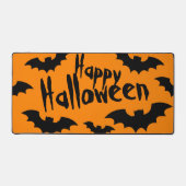 ハロウィーンブラックとオレンジ色の不気味なこうもりズデスクマット デスクマット (正面)