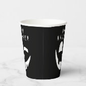 ハロウィーンブラックアンドホワイトパンプキンハッピー顔 紙コップ (右)