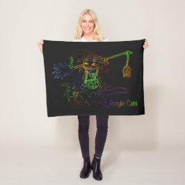 ハロウィーンブラックウィッチキャット フリースブランケット