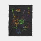 ハロウィーンブラックウィッチキャット フリースブランケット (正面)