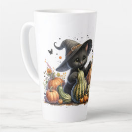 ハロウィーンブラックウィッチズキットングルド付き カフェラテマグ