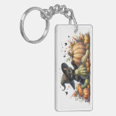 ハロウィーンブラックウィッチズキットングルド付き キーホルダー (正面左)