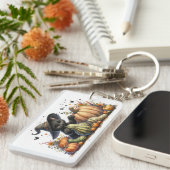 ハロウィーンブラックウィッチズキットングルド付き キーホルダー (正面右)