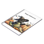 ハロウィーンブラックウィッチズキットングルド付き ノートブック (左側)