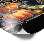 ハロウィーンブラックウィッチズキットングルド付き フォトプリント            (角)