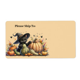 ハロウィーンブラックウィッチズキットングルド付き ラベル