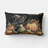 ハロウィーンブラックウィッチズキットングルド付き ランバークッション (裏面)
