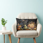 ハロウィーンブラックウィッチズキットングルド付き ランバークッション (椅子)