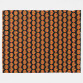 ハロウィーンブラックオレンジカボチャのジャックo'ランタン フリースブランケット (正面(横))