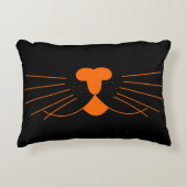 ハロウィーンブラックオレンジキャット顔パーティー アクセントクッション (正面)