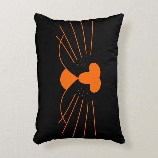 ハロウィーンブラックオレンジキャット顔パーティー アクセントクッション (正面(垂直))