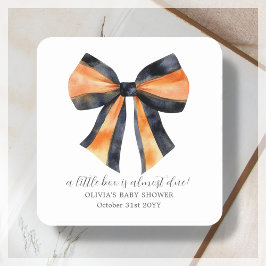 ハロウィーンブラックオレンジコケットボウベビーシャワー スクエアシール