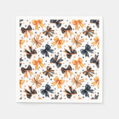 ハロウィーンブラックオレンジコケットボウ スタンダードカクテルナプキン (正面)