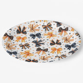 ハロウィーンブラックオレンジコケットボウ ペーパープレート (アングル)