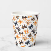 ハロウィーンブラックオレンジコケットボウ 紙コップ (正面)