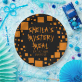 ハロウィーンブラックオレンジスクウェア名不気味食 ペーパープレート (パーティー)