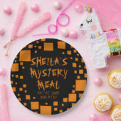 ハロウィーンブラックオレンジスクウェア名不気味食 ペーパープレート (パーティー)