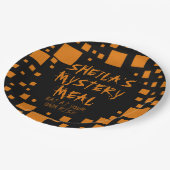 ハロウィーンブラックオレンジスクウェア名不気味食 ペーパープレート (アングル)