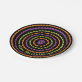 ハロウィーンブラックオレンジパープルとグリーンホタテ ペーパープレート (アングル)