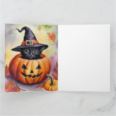 ハロウィーンブラックキッチンウィッチハットパンプキン カード (内部)