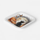 ハロウィーンブラックキッテンキッズパーティー紙プレート ペーパープレート (傾斜あり)