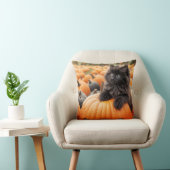 ハロウィーンブラックキットオンアパンプキン クッション (椅子)