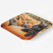 ハロウィーンブラックキットオンアパンプキン ペーパープレート (傾斜あり)