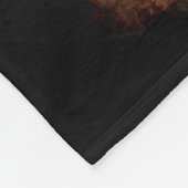 ハロウィーンブラックキットンとカボチャ フリースブランケット (角)