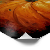 ハロウィーンブラックキットンとカボチャ ポスター (コーナー)