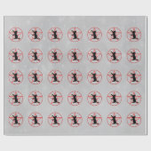 ハロウィーンブラックキャッツ金ゴールドスターオンペンタグラムグレイ ラッピングペーパー (フラット)