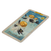 ハロウィーンブラックキャッツ&カボチャ幽霊たちヴィンテージ マグネット (左側)