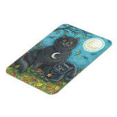 ハロウィーンブラックキャッツ、フォークアート磁石長方形 マグネット (左側)