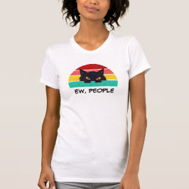 ハロウィーンブラックキャットおもしろいティーEW、People Graphic Tシャツ